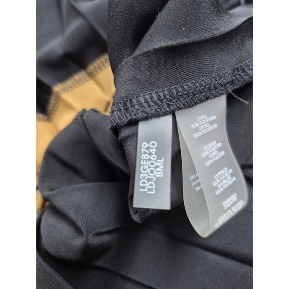 NWT $158. KARL LAGERFELD PARIS pleated skirt dress Blk/Tan/Cream Sz L - Picture 7 of 8